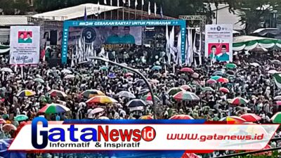 Diguyur Hujan, Kampanye Akbar MJA di Lapangan Tanjung Tetap Dipadati Puluhan Ribu Massa