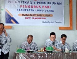 Pelantikan Pengurus PGRI Kabupaten Luwu Utara Masa Bakti 2025-2030