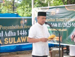 Wakapolda Sulsel Serahkan dan Saksikan Pemotongan Hewan Qurban pada Idul Adha 1446 H/2025 M