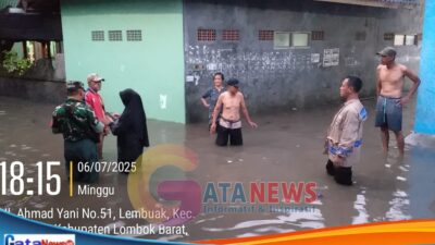 Hujan Mengguyur Lombok, Polsek Narmada Sigap Pantau Titik Rawan
