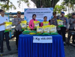 2 Ton Beras Ludes di Pasar Narmada, Warga Serbu GPM Polri dan BULOG