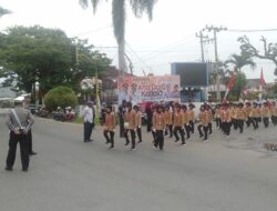 Satlantas Polres Luwu Utara Kawal Lomba Gerak Jalan Indah Semarak HUT ke-80 RI