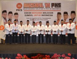 Muswil VI PKS Sumsel Kukuhkan Kepengurusan Baru, Baharuddin Tegaskan Militansi dan Konsolidasi Kunci Kemenangan