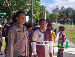 Dukung Bibit Muda, Polsek Narmada Amankan Turnamen Sepak Bola U-11 dan U-13