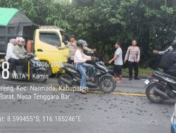 Aksi Cepat Polsek Narmada Saat Truk Mogok di Tengah Jalan