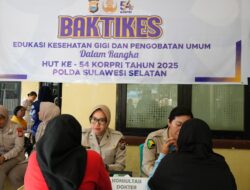 Sambut HUT Korpri Ke-54, Korpri Polda Sulsel Gelar Bakti Kesehatan dan Edukasi Kesehatan Gigi di Panaikang Makassar