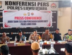 Press Conference akhir tahun 2025,Polres Luwu utara lakukan Pemusnahan Barang Bukti