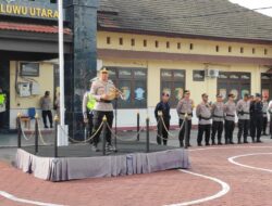 AKBP Nugraha Pamungkas Pimpin Upacara Kenaikan Pangkat 50 Personel Polres Luwu Utara dan 21 Brimob