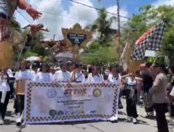 Pengamanan Ketat Polsek Narmada Warnai Pawai Ogoh-Ogoh Suranadi