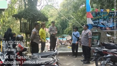 Libur Lebaran, Polsek Narmada Siagakan Personel di Objek Wisata