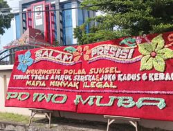 PD IWO Muba Kirim Karangan Bunga ke Polda Sumsel, Desak Tangkap Diduga Mafia Minyak Ilegal
