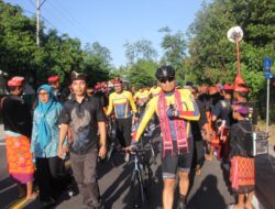 Polres Lombok Utara Gelar Gowes Kamtibmas Dan Bakti Sosial Di Desa Mumbul Sari