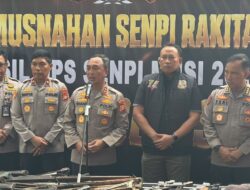 Negara Hadir Berantas Senpi Ilegal, Polda Sumsel Musnahkan 397 Senjata Api Hasil Ops Senpi Musi 2026
