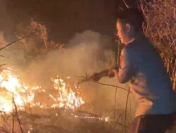 40 Hektare TNGR Terbakar, Kapolres Lotim Turun Tengah Malam Perangi Kobaran Api