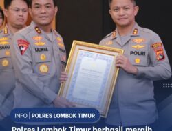 Prestasi Membanggakan! Polres Lombok Timur Raih Nilai Tertinggi Pelayanan Publik se-NTB