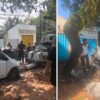 Mobil Ayla Ringsek Hantam Pohon di Jagapati, Polsek Gunungsari Gerak Cepat Cek TKP