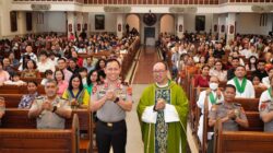 Minggu Kasih di Gereja Santa Maria Mataram, Wakapolda NTB Ajak Keluarga dan Tokoh Agama Pelihara Kamtibmas