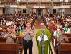 Minggu Kasih di Gereja Santa Maria Mataram, Wakapolda NTB Ajak Keluarga dan Tokoh Agama Pelihara Kamtibmas
