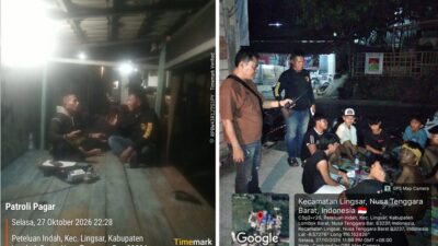 PAGAR Polsek Lingsar Sisir Wilayah Rawan, Pemuda Nongkrong Tengah Malam Diimbau Pulang